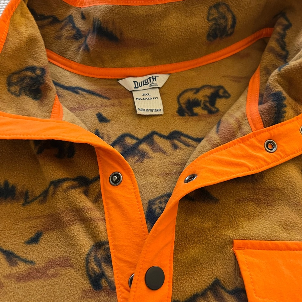 Duluth Trading Co. - Men’s 3XL Relaxed Fit Fleece Pullover with Snap Collar EUC